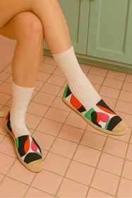 Resim Hello Melody Design Hello Melody Kadın Espadril Ayakkabı – Leopar Desenli, Kaymaz Taban, İllüstrasyonlu 