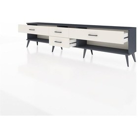 Resim Arges Tv Ünitesi 4 Çekmeceli 220x30x51 Antrasit-antrasit/aytaşı Antrasıt/aytası - Antrasıt 
