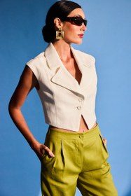 Resim Plant Organik Keten Pantolon Limon Yeşili - M / L 