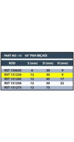 Resim RESİSTE D:30 45º RULMANLI PAH BIÇAĞI 