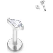 Resim İherag23 Astm F136 Titanyum Piercing Küpe, Dudak, Kulak, Burun Ve Göbek İçin, Cz Süslemeli, Daith Ve Tragus Uyumlu Gümüş Kaplama Green 