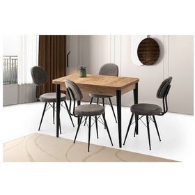 Resim Rotary Masa, Eyfel Sandalye, Dışbudak, 100x65 Ceviz 