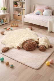 Resim Hddesign20 Puffy Kuzu Bebek Çocuk Oyun Halısı / Puffy Kuzucuk Paspas 