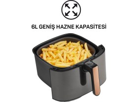 Resim Arzum Xl Air Fryer - 6l Kapasiteli, 1750W Güçlü, 8 Otomatik Pişirme Programlı Yağsız Fritöz + Onerous Mutfak Tartısı 
