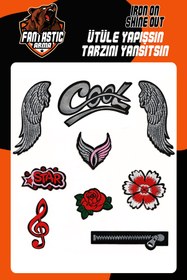 Resim FANTASTIC ARMA Ütü Ile Yapışan Dokuma Arma Seti Patch Yama Cool, Star, Çiçek Modeli 