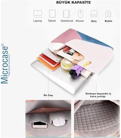 Resim Microcase Asus Zenbook 13.3 için Macbook Çantası 2 Bölmeli AL4227 Krem Pembe Mavi 