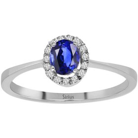 Resim Sirius Pırlanta Pırlanta Ve Oval Safir Taşlı Yüzük 