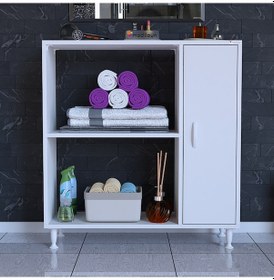 Resim Modilayn Urla 90X97,5X31,8 Cm Banyo Havlu Detarjan Temizlik Depolama Düzenleyici Dolap Çok Renkli 