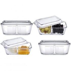 Resim Paşabahçe Tereyağlık Kahvaltılık Cam Bölmeli Saklama Kabı 4lü Set 97711 