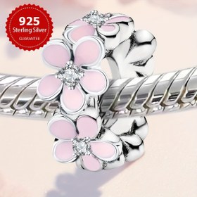 Resim 1.2 gram ağırlığında gümüş renkli Gram, 1 adet tatlı çiçek deseni boncuklu DIY kolye, kadınlar için bilezik ve kolye aksesuarları, S925 ayar gümüş, zarif kadın takıları. 