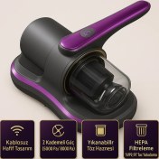 Resim Süpürge Kablosuz Yüksek Emiş Gücüyle Uv-C Sterilize Eden Akar ve Toz Temizleyici 