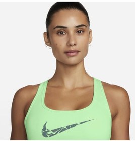 Resim Nike Dri-fit Swoosh Kadın Yeşil Spor Sütyeni 