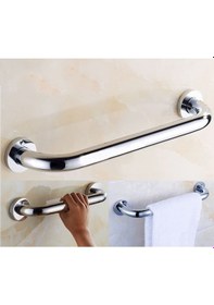 Resim Q 19 30cm Paslanmaz Parlak Bedensel Engelli Banyo Wc Küvet Yanı Tutunma Barı Tutamak Parlak Krom 