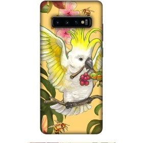 Resim Zipax Deste Samsung Galaxy S10 Plus Kılıf Papağan Baskılı Desenli Silikon Kılıf A++-8142 