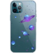 Resim mooodcase Iphone 12 Pro Galaxy And Stars Lens Korumalı Şeffaf Telefon Kılıfı 