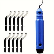 Resim 11 adet El Tipi Talaş Toplama Kenar Kesme Bıçağı Kazıyıcı Kenar Düzeltici Şamferleme Aracı, PC Malzeme, Metal ve Ahşap Projeler için Hassas Kenar Kesimi 