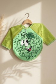 Resim BUUDE Berryjoy Unisex Yeşil Üzüm Karakterli Su Geçirmez Uzun Kollu Bebek Blw Mama Önlüğü Ve Aktivite Smock 