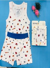 Resim Defne Baby Pamuklu Erkek Çocuk Atlet Boxer I Ç Çamaşır Takımı-609 Çok Renkli 