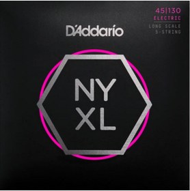 Resim Daddario D'Addario NYXL45130 5 Telli Bas Gitar Tel Seti - 45-130 Regular Light (Profesyonel) | Long Scale, N 