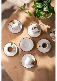 Resim Emsan Wedding 90 Ml 6'lı Kahve Fincan Takımı Gold 