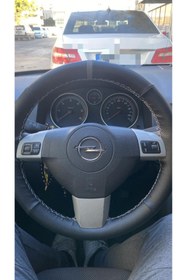 Resim HASBAY Dikişli Direksiyon Kilifi Siyah/Deri Gri Yüzük Gri Dikişli Opel H Kasa İçin Uyumlu 