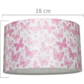 Resim Normadia Şık Pembe Kelebek Lambader Şapkası, Odanıza Renk Katacak Dekorasyon 