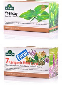 Resim Arifoğlu Yeşil Çay Süzen Poşet 20'li + 7in1 Form Çayı 20'li 