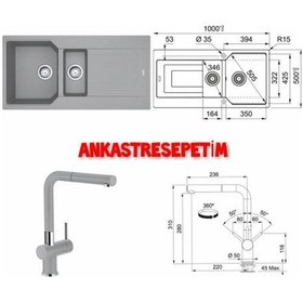 Resim Franke Ubg 651-100 Stone Grey Eviye.Activ 