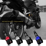 Resim 1 adet Evrensel Motosiklet 8mm Çerçeve Egzoz Kaydırıcı Çarpma Pedi Çarpışma Düşme Bobber Touring Kir Bisikleti 