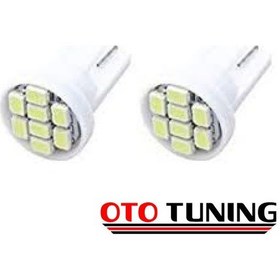 Resim 12V T10 8Led Ampul Beyaz 