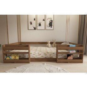 Resim Herseycik Ninnimo Montessori 90X190 Yatak Uyumlu Karyola M6-2 Ceviz 