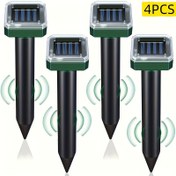 Resim 4 adet Güneş Enerjili Çim Kemikleri ve Yer Kemikleri Kovucu - Ses Dalgası Teknolojisi, USB Şarj Edilebilir, Yüksek Kaliteli Zararlı Kontrolü Bahçeler, Çiftlikler ve Avlular için 
