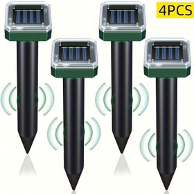 Resim 4 adet Güneş Enerjili Çim Kemikleri ve Yer Kemikleri Kovucu - Ses Dalgası Teknolojisi, USB Şarj Edilebilir, Yüksek Kaliteli Zararlı Kontrolü Bahçeler, Çiftlikler ve Avlular için 