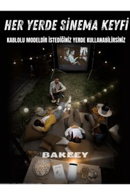 Resim Bakeey 700 Lümen 2K Led Taşınabilir Mini Projeksiyon Projektör Cihazı Ev Sineması Bluetooth Projektör 