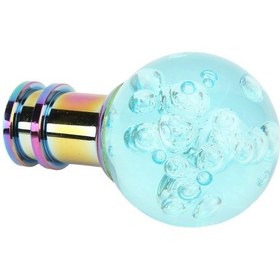 Resim M8 M10 M12 Adaptörlü Vites Topuzu Evrensel Akrilik Şeffaf Kabarcık Tarzı Vites Kolu Araba İçin Açık Mavi 