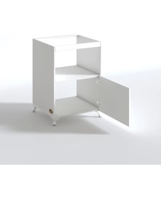 Resim Kenz Life Kenzlife Beyaz Ocak Dolabı 85x60x56 cm Modern Suntalam Tasarım 1 Çekmeceli 2 Raflı 