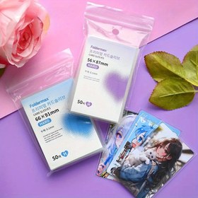 Resim 50 adet Foldermax Yüksek Şeffaflık Kalın Kart Tutucular 3 İnç Küçük Kartlar İçin - Çizilmelere ve Neme Karşı Koruyucu, Kpop Fotoğraf Kartları, Beyzbol/Dolar Kartları, Anime/Oyun Koleksiyonlukları, Halloween/Noel Hediyeleri, Tatil Hediyesi için İdeal, Şık Saklama, Güvenli Depolama, Koleksiyon Organizatörü, Hediye Alışverenleri 