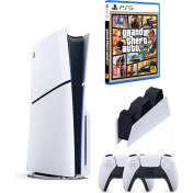 Resim Sony Playstation 5 Slim + 2.Dualsense + Şarj İstasyonu + Gta 5 
