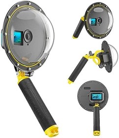 Resim TELESIN Su geçirmez Dome Port DJI Action 5 Pro Action 4 3 Kamera, sualtı Konut Case w Yüzer Kolu Kavrama Bilek Kayışı Dalış Dalış Aksesuarları 