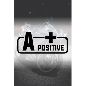 Resim A+ Pozitif Kan Grubu Sticker Siyah Renk 14CM 