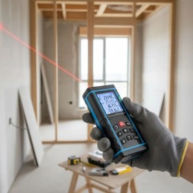 Resim Hangora Buffer® Profesyonel 40 Metre Dijital Lazer Metre Ölçüm Cihazı-Lcd Ekranlı,su Terazili,pisagor Ölçüm Fonksiyonlu,20 Kayıt Hafızalı,hassas Lazer Ölçer 