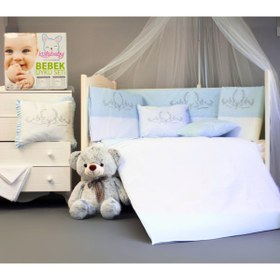 Resim özgürce Bebek Uyku Seti Nevresim Takımı 80x130, rahat ve şık mavi tasarım 