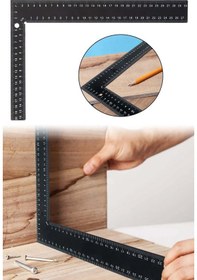 Resim Çift Taraflı Çelik Gönye 90 Derece Siyah 200x300mm CE091 