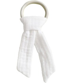 Resim Pamuk Muslin Bebek Diş Kaşıyıcı Yıkanabilir Ahşap Beyaz 