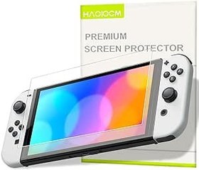 Resim HAOLOCM Nintendo Switch OLED Model 2021 ve 2023 ile Uyumlu 2'li AR Ekran Koruyucu El Oyun Konsolu 7 inç Yumuşak Film Kurulumu Kolay Yansıma Önleyici Temperli Cam Filmden Daha Fazla HD 