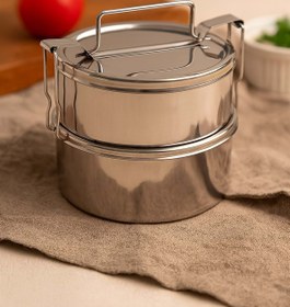 Resim Jenisa Okul ve Ofis İçin Paslanmaz Çelik LunchBox – 2 Katlı Kilitli Sefertası No:1 