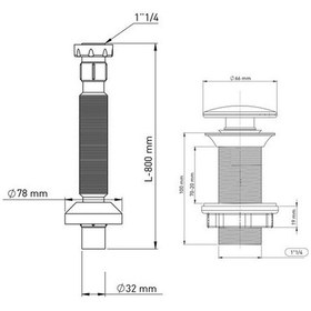 Resim İzyapı Klick Klack Taşmasız Bas Aç Metal Lavabo Sifonu 