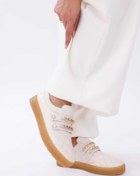 Resim RASEAL SHOES Kadın Sneaker Rahat Altın Renkli Zincir ve İnci Detaylı Cırtlı Spor Ayakkabı 