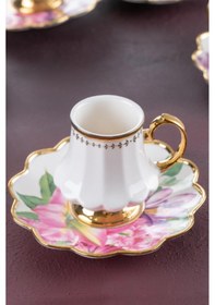 Resim Hxf-22-0208 Sofiya 6 Kişilik Kahve Fincanı Takımı Karışık Çok Renkli 