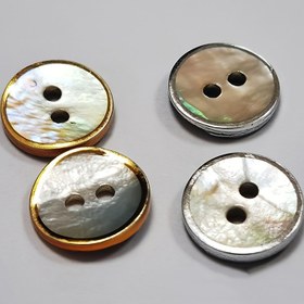 Resim 10 adet 11.5mm Gümüş Gri Kabuk Düğmeleri, İki Delik Yuvarlak Yüksek Kaliteli Gömlek Düğmeleri, El Sanatları ve Dikiş için 